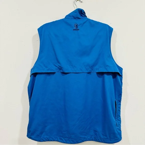 Polo Golf Ralph Lauren Vest Large Blue Full‎ Zip Windbreaker Mesh Lined Jacket - Picture 2 of 6